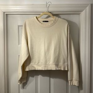 Zara Cream Slightly Cropped Sweatshirt